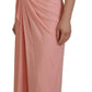 Dolce & Gabbana Pink Silk Stretch Strapless Sheath Midi Dress