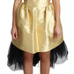 Dolce & Gabbana Gold Polyester Sleeveless A-line Tulle Dress