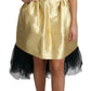 Dolce & Gabbana Gold Polyester Sleeveless A-line Tulle Dress