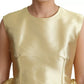 Dolce & Gabbana Gold Polyester Sleeveless A-line Tulle Dress