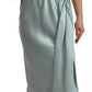 Dolce & Gabbana Silk Mint Green Fit Cut One Shoulder Midi Dress