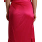 Dolce & Gabbana Silk Pink Fitted Cut One Shoulder Midi Dress