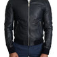 Dolce & Gabbana Black Leather Full Zip Men Bomber Jacket