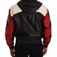 Dolce & Gabbana Black Leather Hooded Blouson Jacket