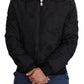 Dolce & Gabbana Black Nylon Crown Print Bomber Full Zip Jacket