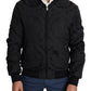 Dolce & Gabbana Black Nylon Crown Print Bomber Full Zip Jacket