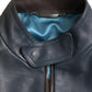 Dolce & Gabbana Blue Leather Full Zip Biker Blouson Jacket