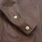 Dolce & Gabbana Brown Calfskin Button Down Blouson Jacket