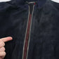 Dolce & Gabbana Dark Blue Suede Lambskin Blouson Jacket