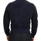 Dolce & Gabbana Dark Blue Suede Lambskin Blouson Jacket