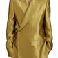 Dolce & Gabbana Gold Satin Long Sleeves Blazer Coat Jacket