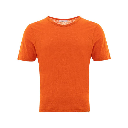 Gran Sasso Elegant Linen T-Shirt in Vibrant Orange