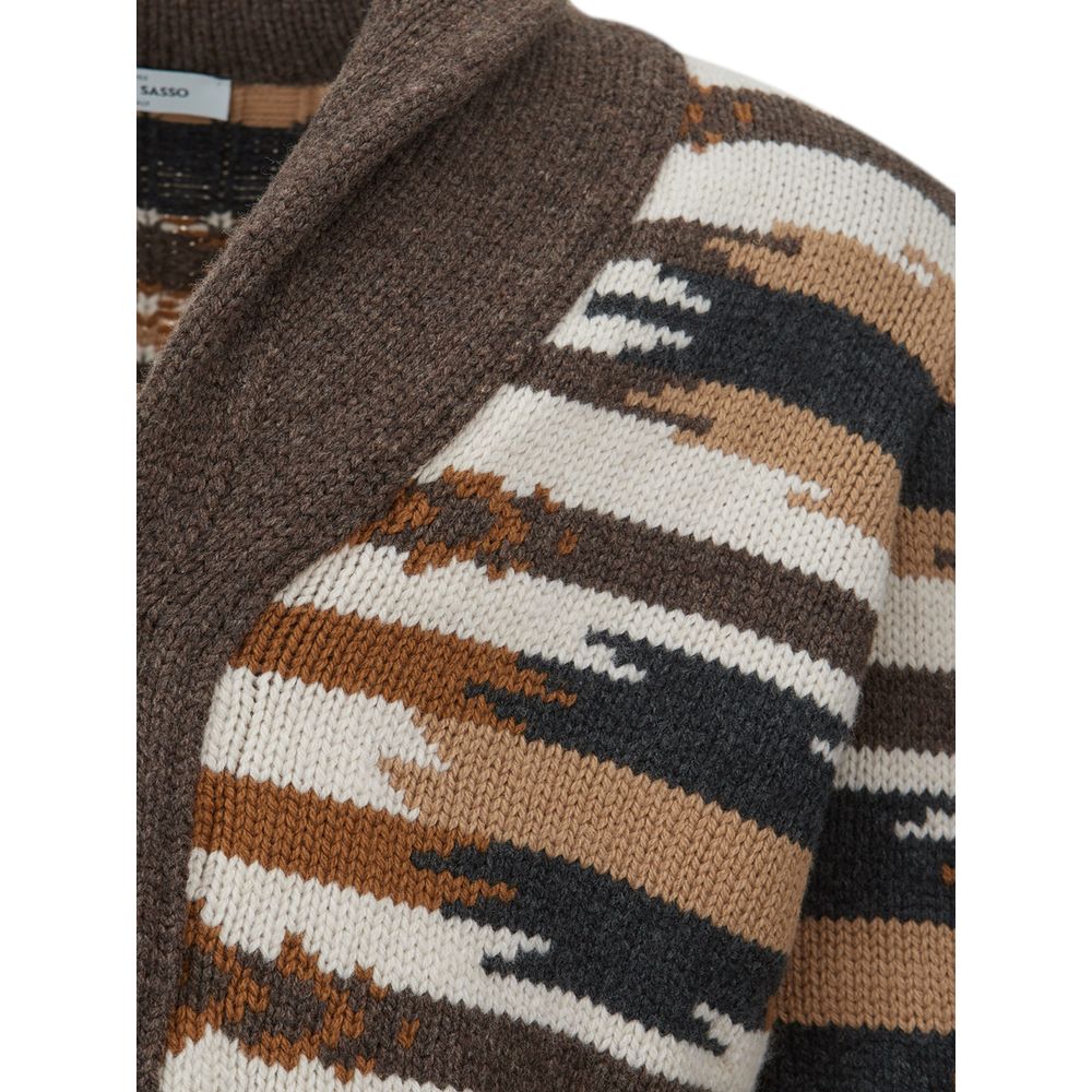 Gran Sasso Multicolor Woolen Cardigan for the Modern Man