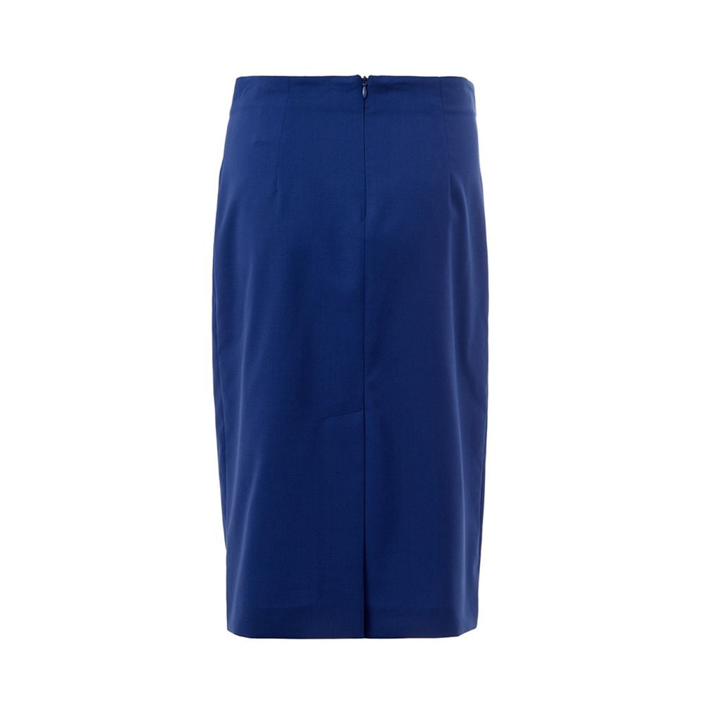 Lardini Elegant Blue Wool Skirt for Sophisticated Style