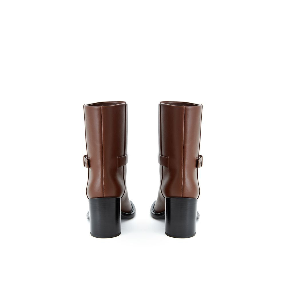 Burberry Elegant Leather Brown Boots for Sophisticated Style