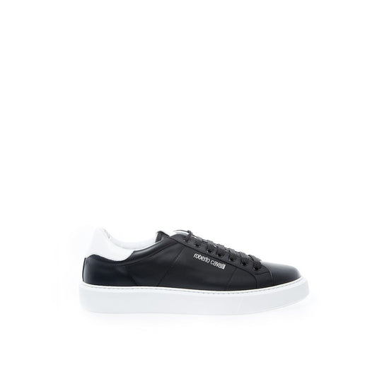 Roberto Cavalli Black Leather Sneaker