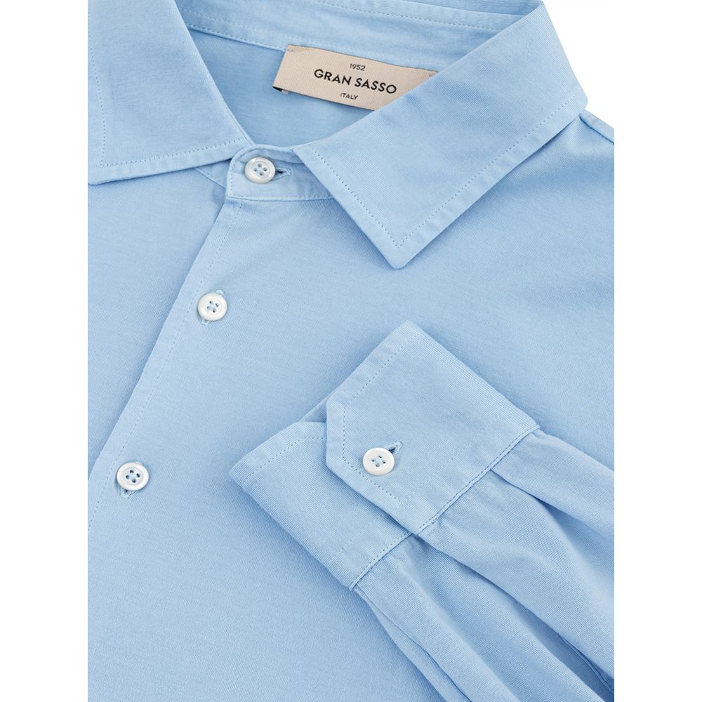 Gran Sasso Elegant Light Blue Cotton Shirt for Men