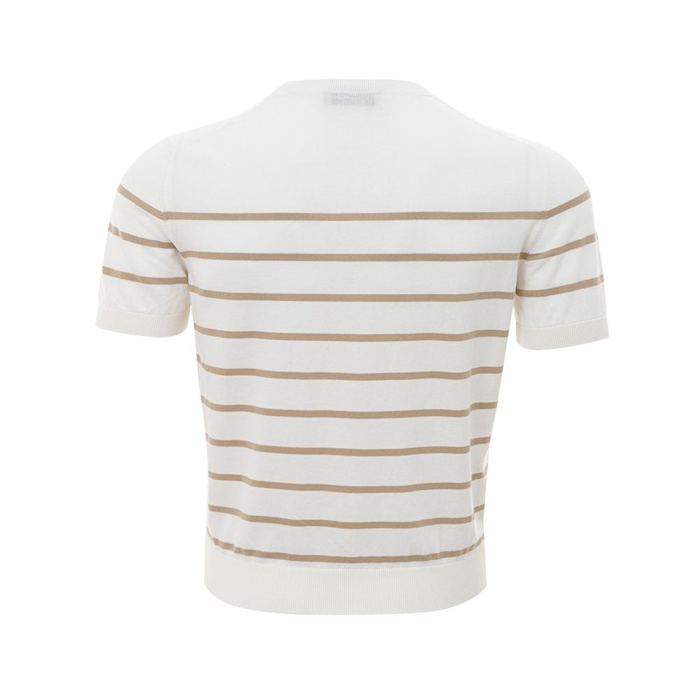 Gran Sasso Elegant Beige Cotton Tee for the Discerning Gentleman