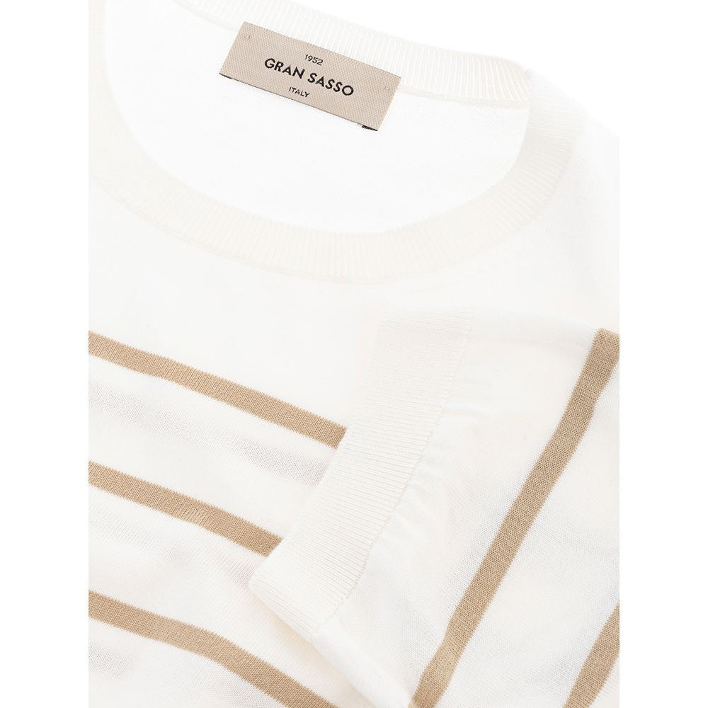 Gran Sasso Elegant Beige Cotton Tee for the Discerning Gentleman