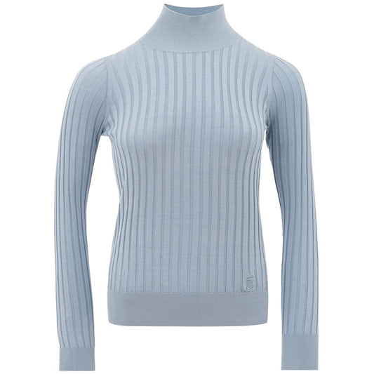 Burberry Elegant Silk Sweater in Light Blue