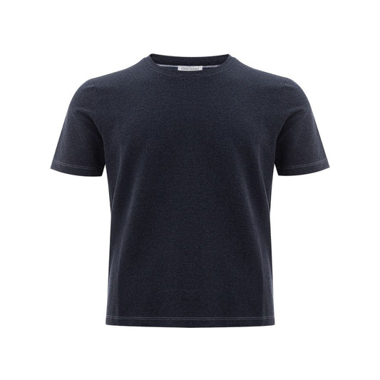 Gran Sasso Elegant Blue Cotton Tee for Distinguished Gentlemen