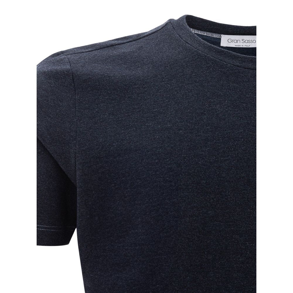 Gran Sasso Elegant Blue Cotton Tee for Distinguished Gentlemen