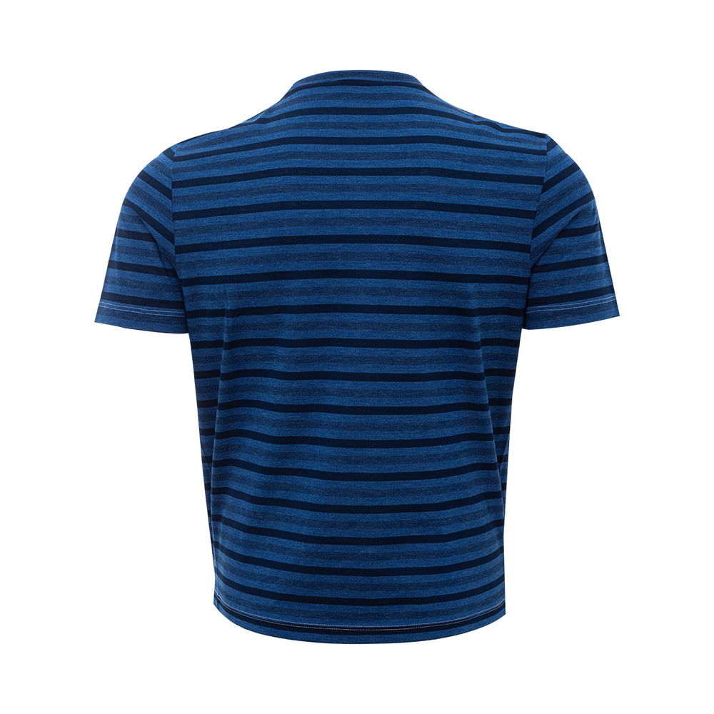 Gran Sasso Elegant Blue Cotton Tee for Sophisticated Style