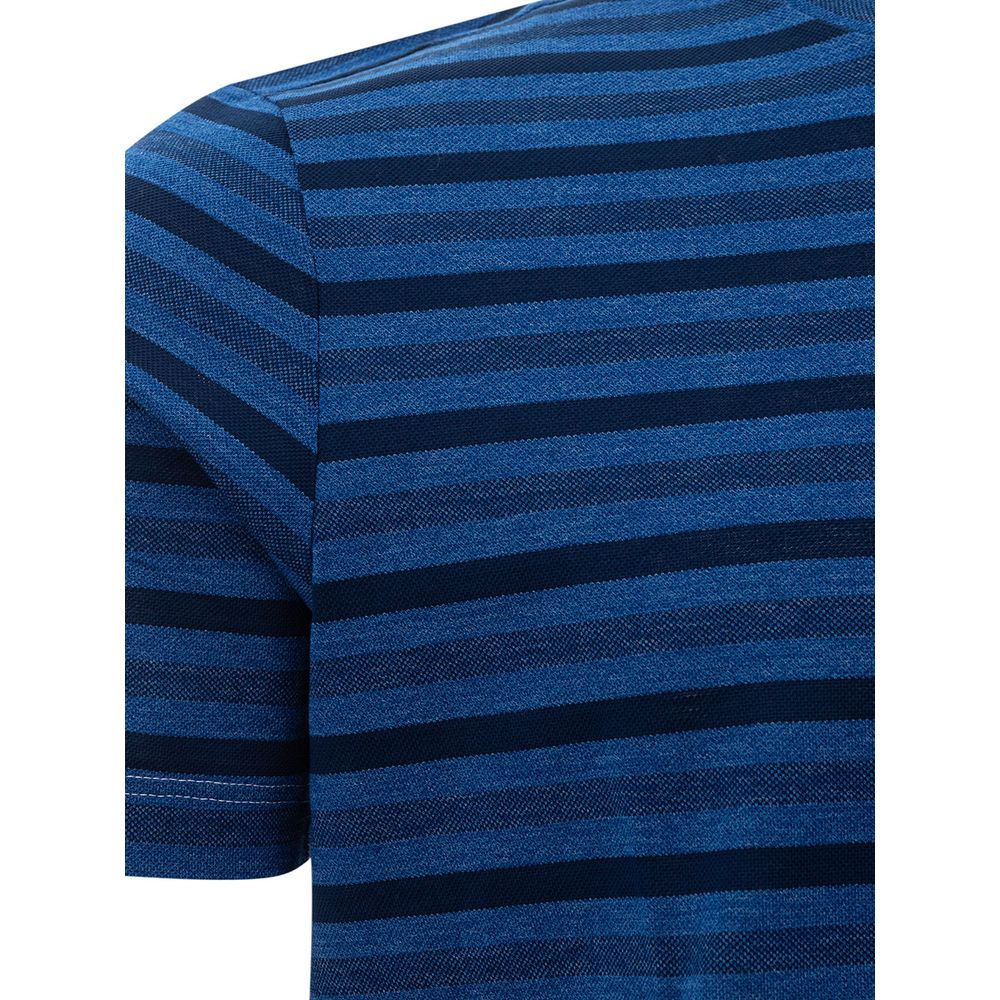 Gran Sasso Elegant Blue Cotton Tee for Sophisticated Style