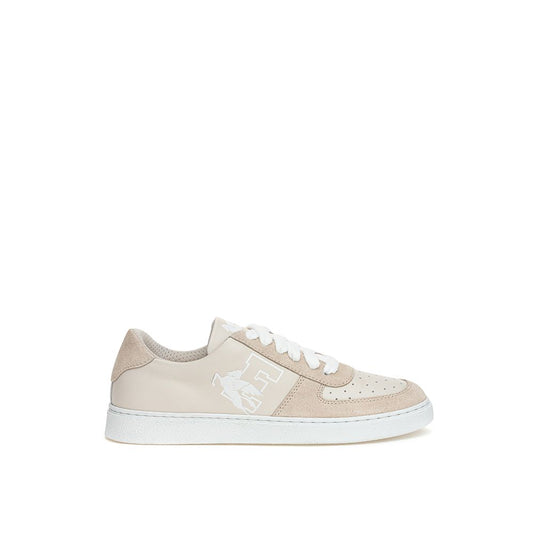 Etro Elegant Beige Leather Sneakers