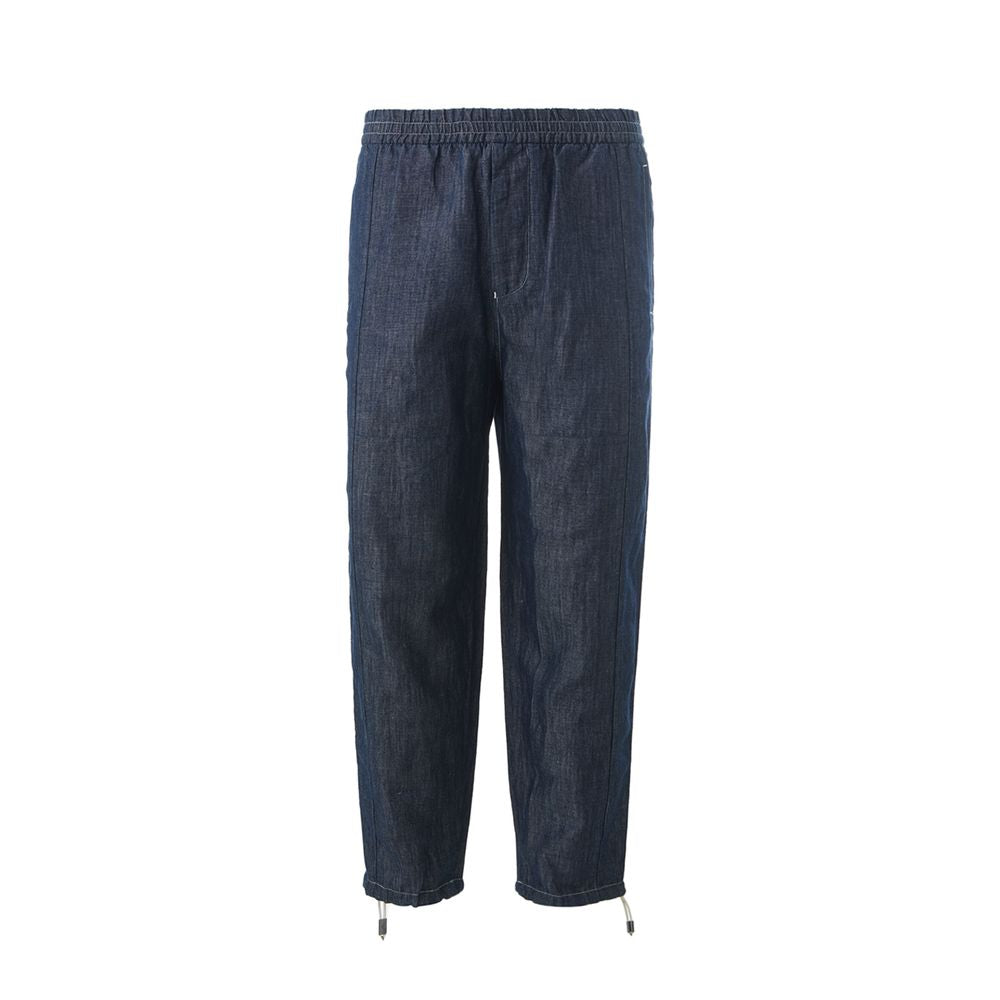 Emporio Armani Chic Blue Linen Trousers for Men