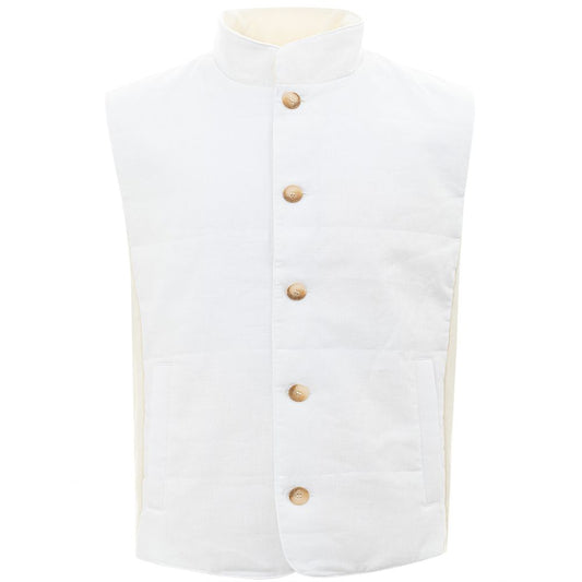 Gran Sasso Elegant White Linen-Cotton Blend Jacket