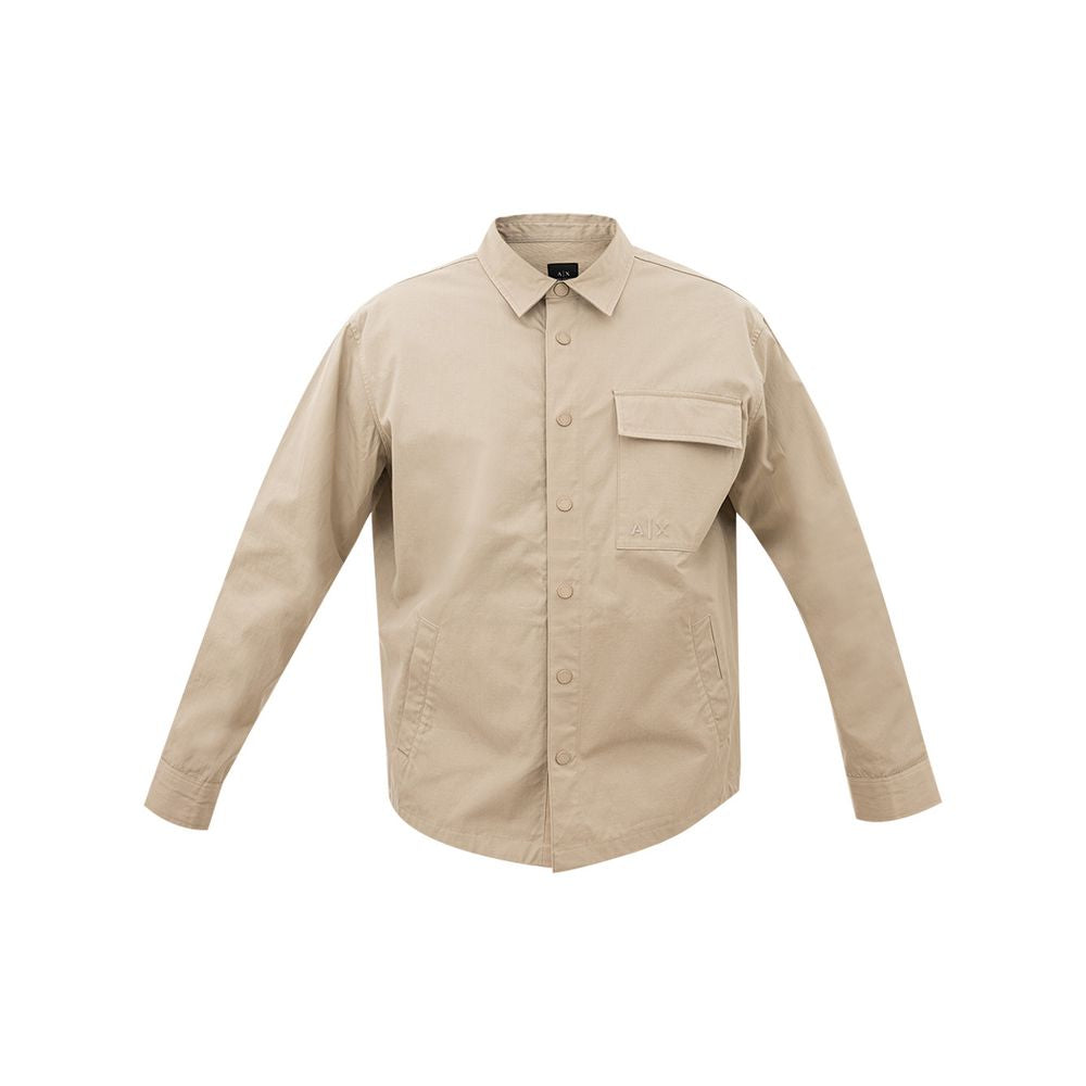 Armani Exchange Elegant Beige Cotton Men's Shirt