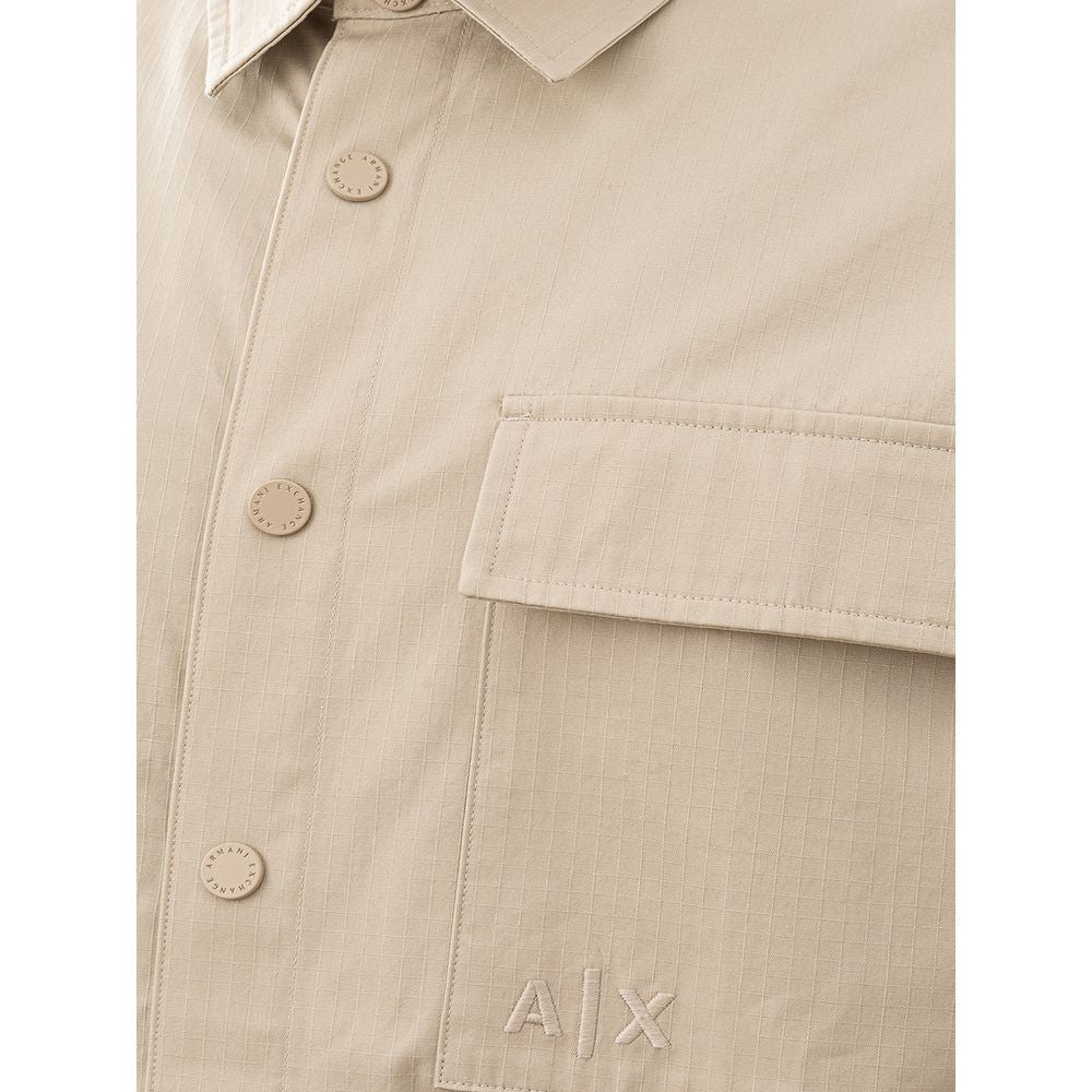 Armani Exchange Elegant Beige Cotton Men's Shirt