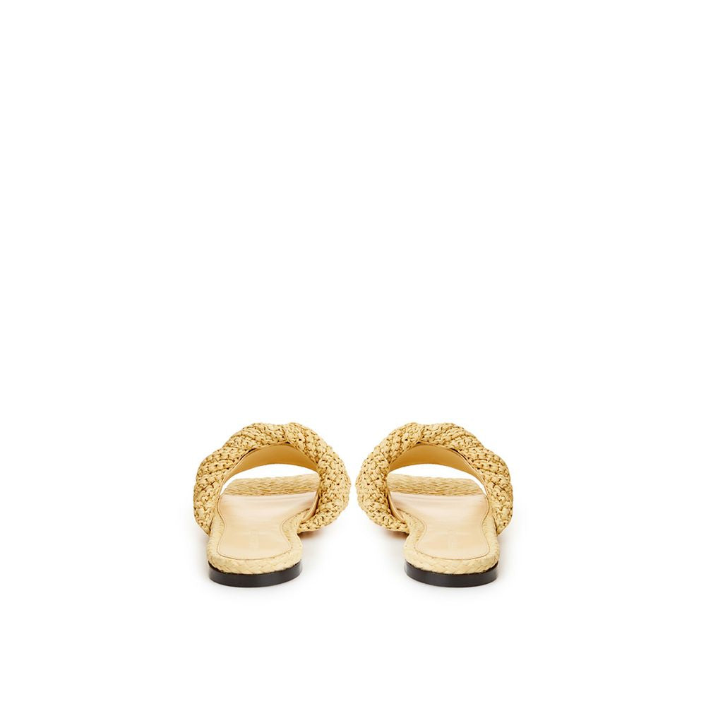 Bottega Veneta Beige Raffia Elegance Sandals