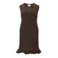 Bottega Veneta Elegant Cotton Midi Dress in Earthy Brown