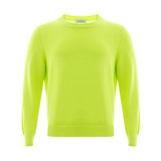 Gran Sasso Radiant Yellow Italian Cotton Sweater for Men