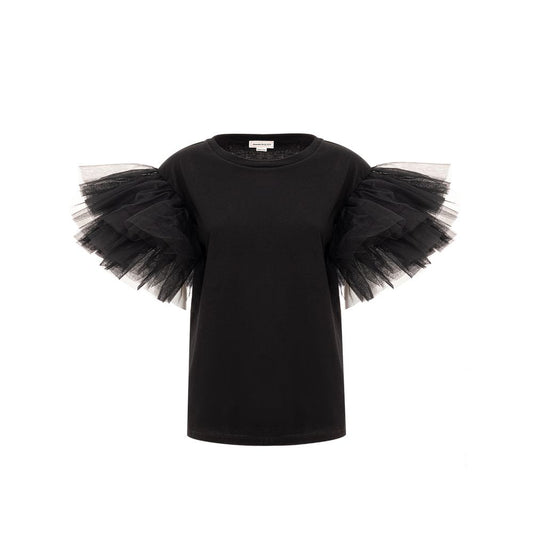 Alexander McQueen Black Cotton Tops & T-Shirt