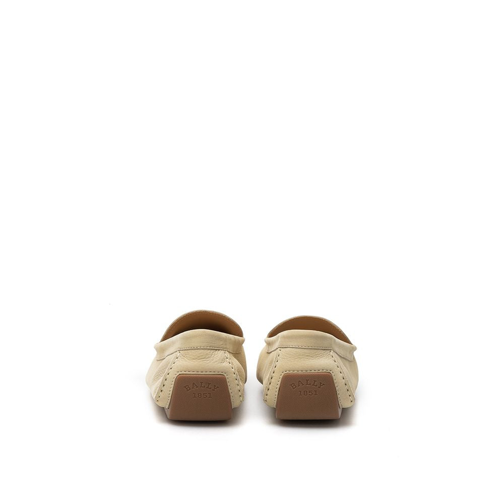 Bally Elegant Beige Leather Loafers for Men