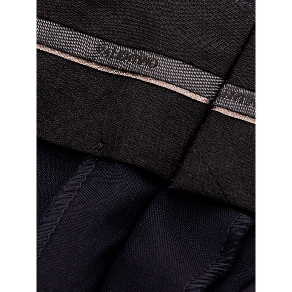 Valentino Elegant Black Wool Pants for Men