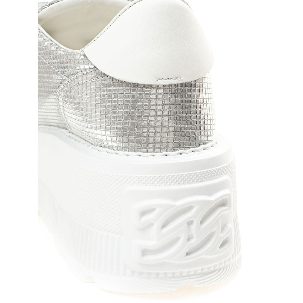 Casadei Silver Leather Sneaker