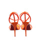 Christian Louboutin So Me 100 Orange Patent Leather Studded Strappy High Heels