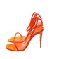 Christian Louboutin So Me 100 Orange Patent Leather Studded Strappy High Heels