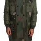 Dolce & Gabbana Green Patchwork Camouflage Fur Coat Jacket