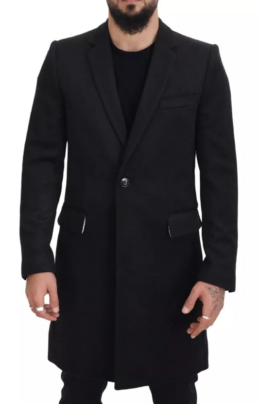 Dolce & Gabbana Melange Grey Wool Single Breasted Jacket