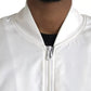 Dolce & Gabbana White Bomber Long Sleeves Full Zip Jacket