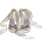 Christian Louboutin Astrinodo 100 Ivory Crystal Embellished Bow and Satin Ankle Wrap High Heels