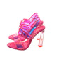 Christian Louboutin Loubi Duniss 100 Neon Fluoro Pink Strappy High Heels