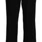 Dolce & Gabbana Black Wool Stretch Cropped Capri Trouser Pants