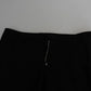 Dolce & Gabbana Black Wool Stretch Cropped Capri Trouser Pants