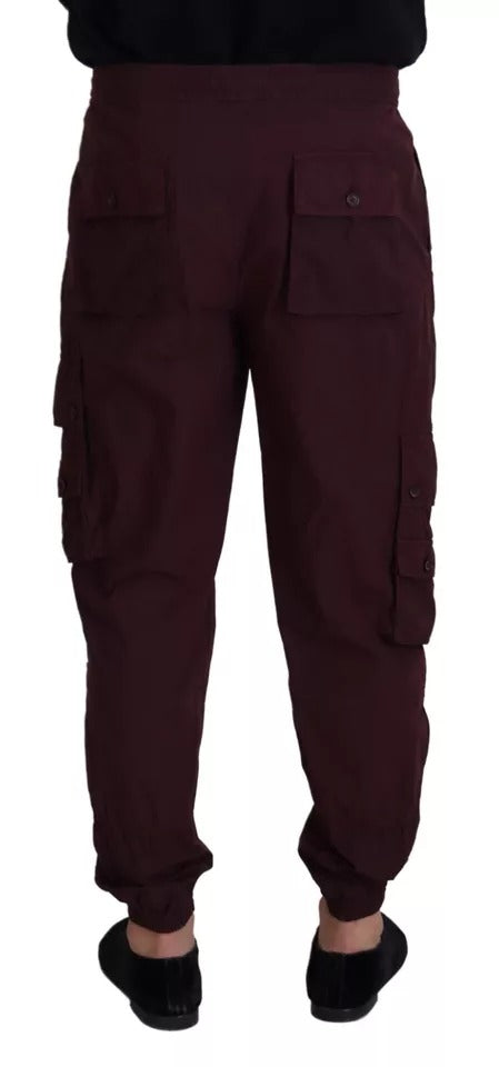 Dolce & Gabbana Bordeaux Cargo Jogger Trouser Cotton Pants